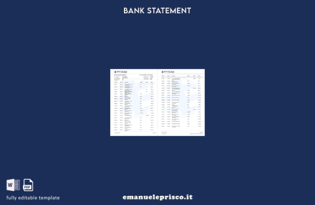 modello di pagine di parole dell'estratto conto bancario India Global Ime in sti